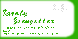 karoly zsengeller business card